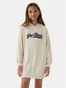 Трикотажное платье обычного кроя Gap, бежевый
