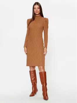 Трикотажное платье обычного кроя Jdy, коричневый