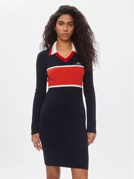 Трикотажное платье обычного кроя Lacoste, синий