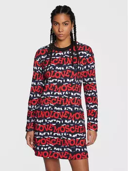 Трикотажное платье обычного кроя Love Moschino, черный