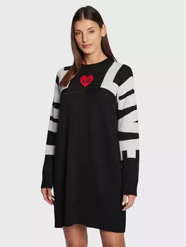 Трикотажное платье обычного кроя Love Moschino, черный