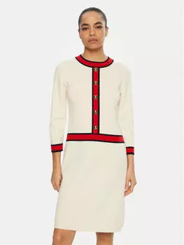 Трикотажное платье обычного кроя Mauri 100025 Luisa Spagnoli, бежевый