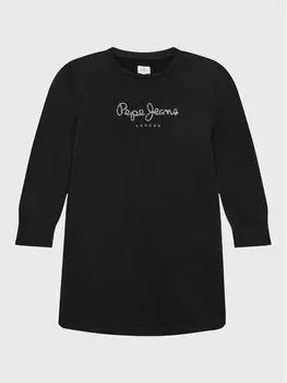 Трикотажное платье обычного кроя Pepe Jeans, черный