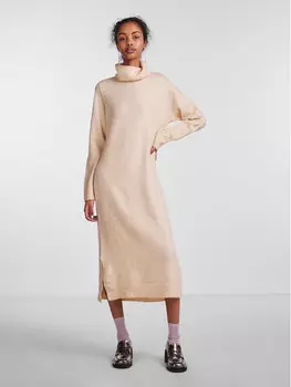 Трикотажное платье обычного кроя Pieces, бежевый