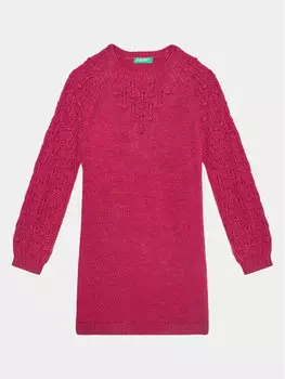 Трикотажное платье обычного кроя United Colors Of Benetton, розовый