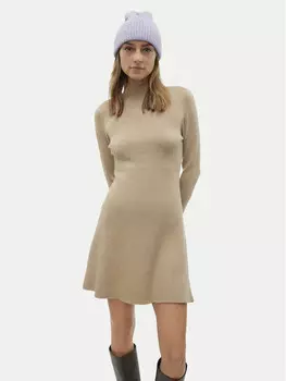Трикотажное платье обычного кроя Vero Moda, коричневый