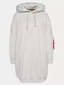 Трикотажное платье оверсайз Alpha Industries, серый