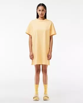 Трикотажное платье оверсайз с короткими рукавами Lacoste, желтый