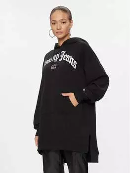 Трикотажное платье оверсайз Tommy Jeans, черный