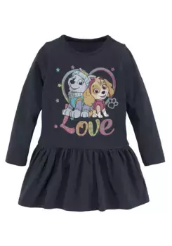 Трикотажное платье PAW PATROL, принт EVEREST и SKYE, синий