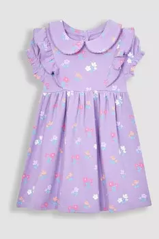 Трикотажное платье Питера Пэна с рюшами Jojo Maman Bb, фиолетовый