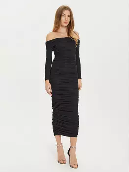 Трикотажное платье приталенного кроя Bardot, черный