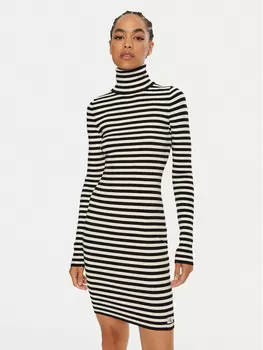 Трикотажное платье приталенного кроя Calvin Klein Jeans, мультиколор