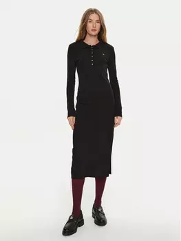 Трикотажное платье приталенного кроя Calvin Klein Jeans, черный
