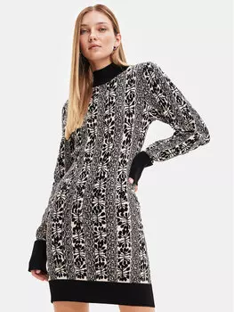 Трикотажное платье приталенного кроя Desigual, черный