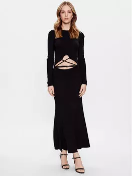 Трикотажное платье приталенного кроя Edited, черный