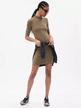 Трикотажное платье приталенного кроя Gap, коричневый