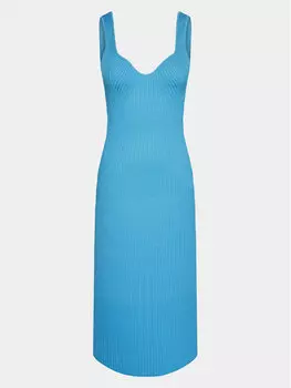 Трикотажное платье приталенного кроя Gina Tricot, синий