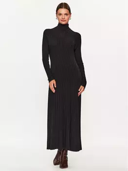 Трикотажное платье приталенного кроя Kontatto, черный