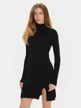 Трикотажное платье приталенного кроя Kontatto, черный