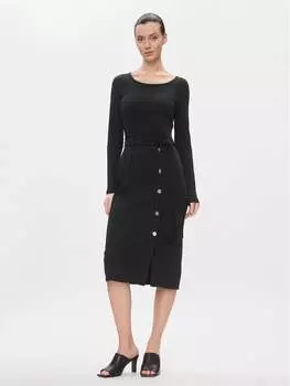 Трикотажное платье приталенного кроя Lauren Ralph Lauren, черный