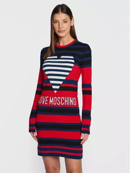 Трикотажное платье приталенного кроя Love Moschino, красный