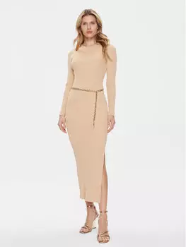 Трикотажное платье приталенного кроя Michael Kors, бежевый