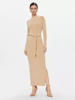 Трикотажное платье приталенного кроя Michael Michael Kors, бежевый