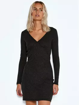 Трикотажное платье приталенного кроя Noisy May, серый