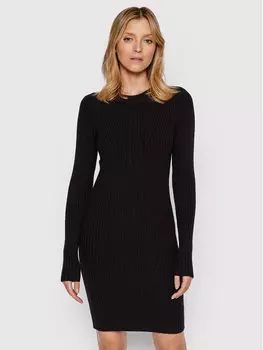 Трикотажное платье приталенного кроя Pieces, черный