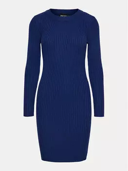 Трикотажное платье приталенного кроя Pieces, синий