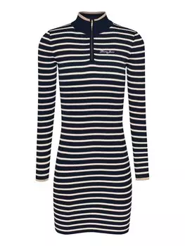 Трикотажное платье приталенного кроя с эффектом металлик Tommy Jeans, синий