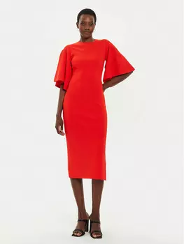 Трикотажное платье приталенного кроя Ted Baker, оранжевый