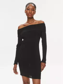 Трикотажное платье приталенного кроя Tommy Jeans, черный