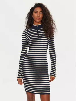 Трикотажное платье приталенного кроя Tommy Jeans, синий
