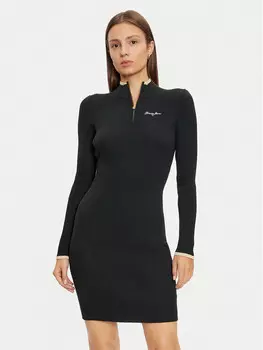 Трикотажное платье приталенного кроя Tommy Jeans, черный