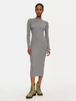 Трикотажное платье приталенного кроя Vero Moda, серый