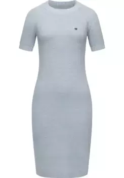 Трикотажное платье "Рэгвир" "Коля", женское платье миди с короткими рукавами в вязаном виде Ragwear, синий