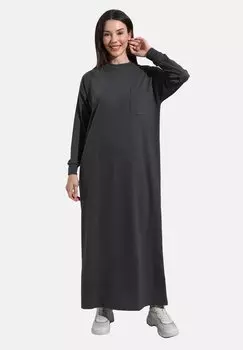 Трикотажное платье REFKA Modanisa, цвет anthracite