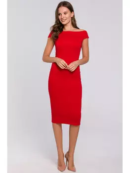Трикотажное платье regular fit Makover, красный
