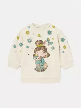 Трикотажное платье regular fit Mayoral, бежевый