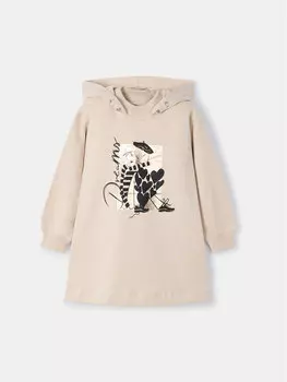 Трикотажное платье regular fit Mayoral, бежевый