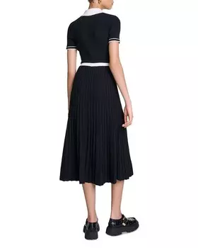 Трикотажное платье-рубашка Maje Redouane, черный