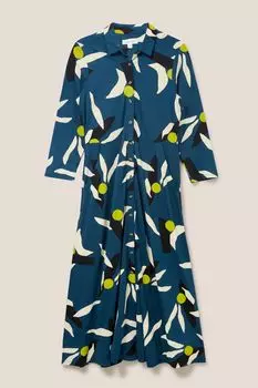 Трикотажное платье-рубашка Rua White Stuff, синий