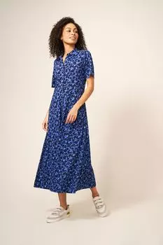 Трикотажное платье-рубашка Rua White Stuff, синий