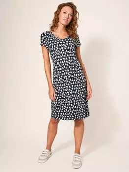 Трикотажное платье с абстрактным принтом White Stuff Tallie, черный/мульти