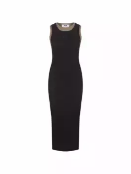 Трикотажное платье с эффектом многослойности MSGM, черный