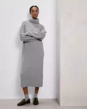 Трикотажное платье с английской строчкой Easy Wear, серый