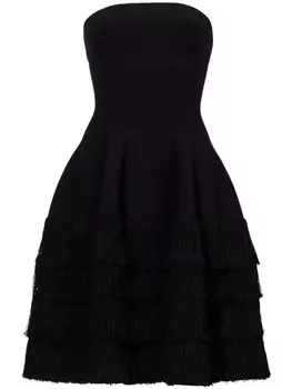 Трикотажное платье с бахромой Proenza Schouler, черный