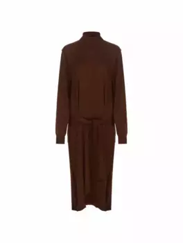 Трикотажное платье с бантом LEMAIRE, коричневый